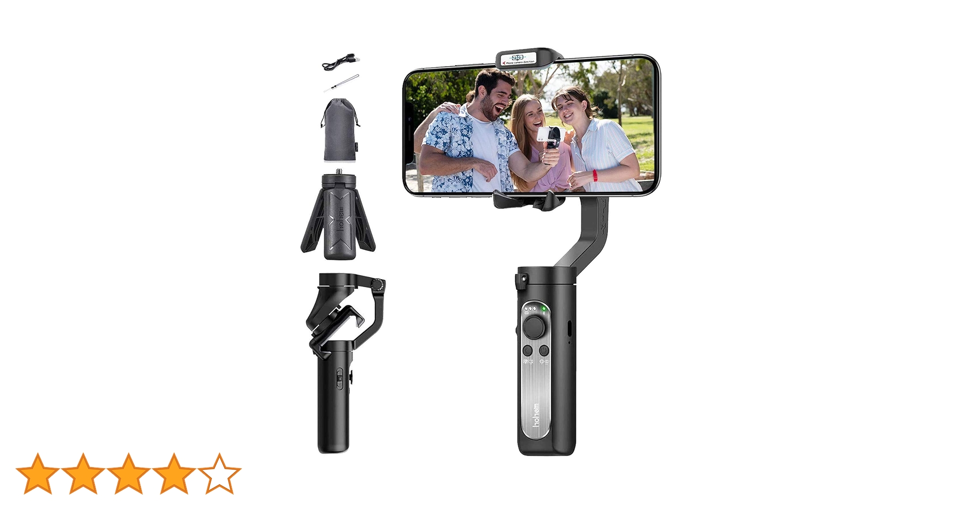 hohem iSteady X3 伸縮式3軸スマートフォンジンバルスタビライザー Amazon | Hohem iSteady X 3軸 軽量 折りたたみ式 ジンバル